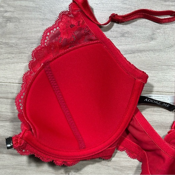 ADORE ME Red Lace Front Closure Underwire Racerback Bra 36C - Picture 7 of 11